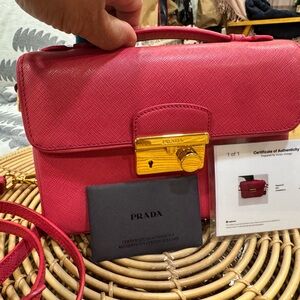 Prada Pink Crossbody Bag with Gold Lock